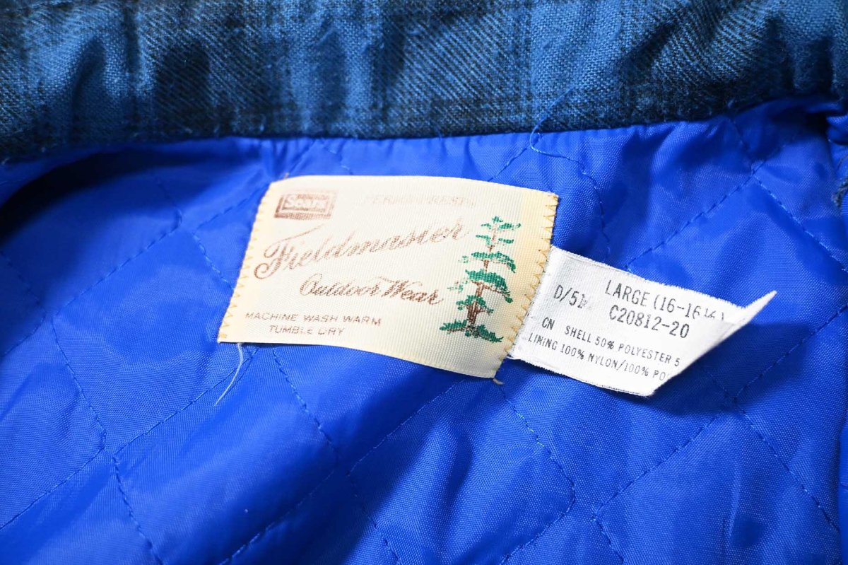 画像5: 70-80s Used Sears Fieldmaster Quilt Lined Ombre Check Flannel Shirt (5)