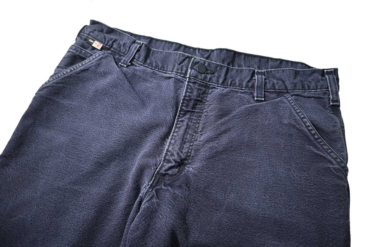 画像2: Used Carhartt FR Duck Carpenter Pants Navy カーハート (2)