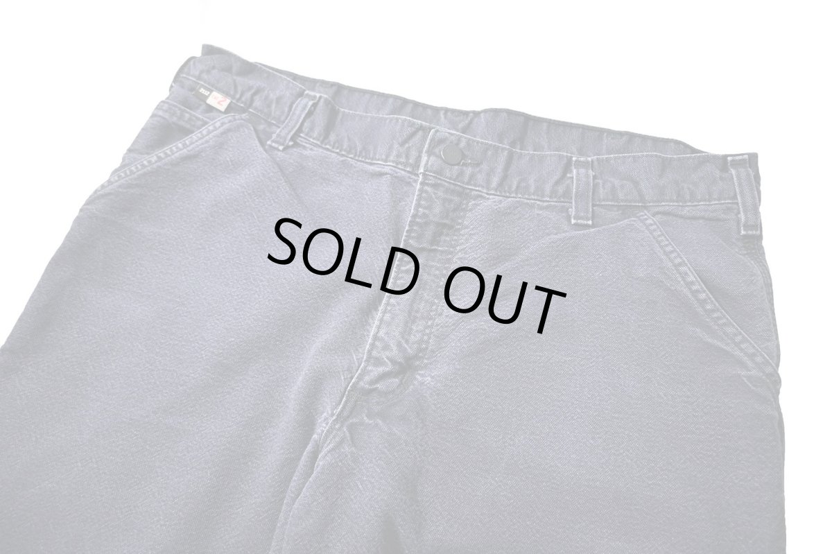 画像2: Used Carhartt FR Duck Carpenter Pants Navy カーハート (2)
