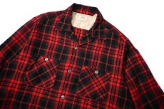 画像2: 60s Used Sears Wool Open Collar Shirt (2)