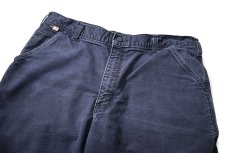 画像2: Used Carhartt FR Duck Carpenter Pants Navy カーハート (2)