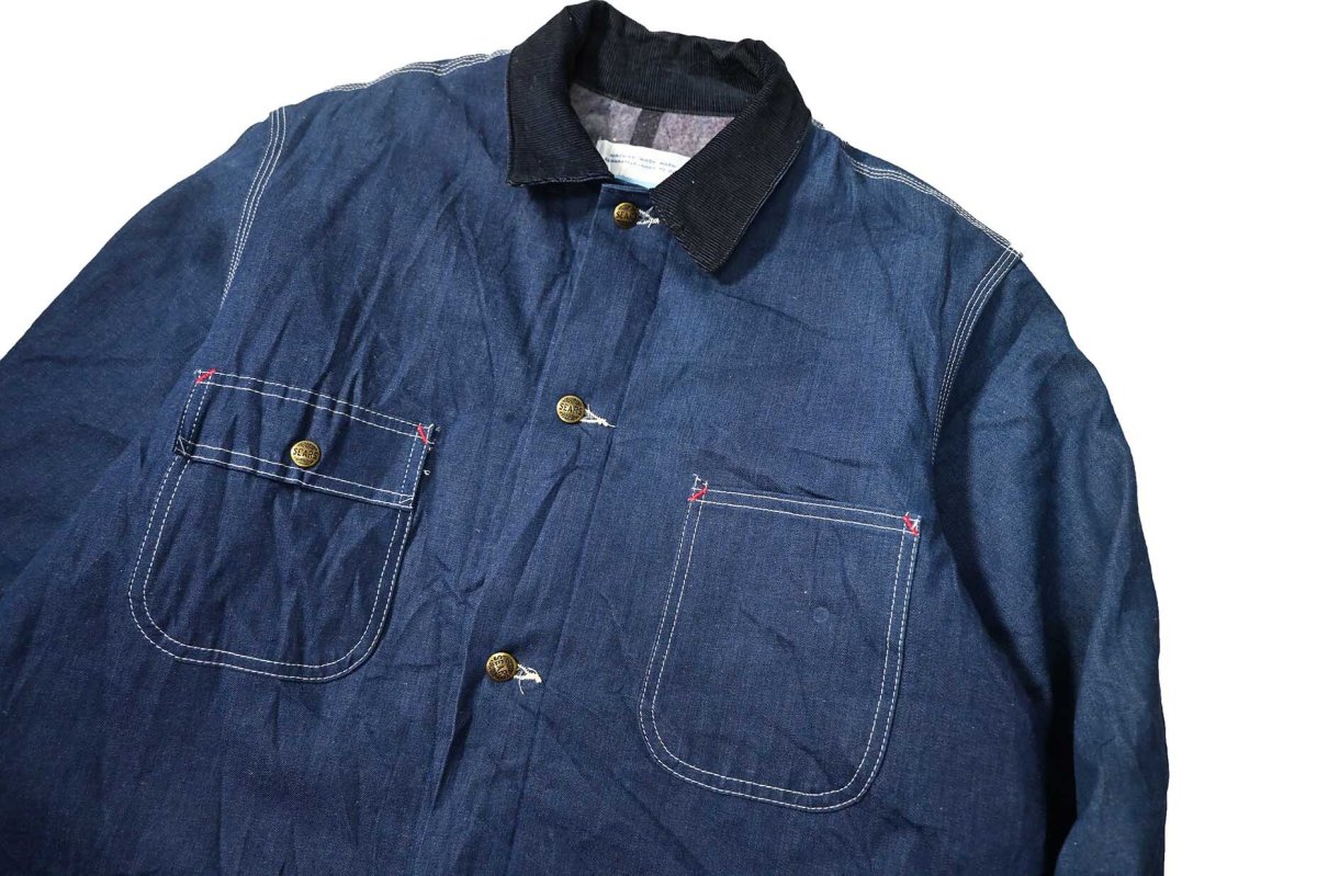 画像2: 70's Deadstock Sears Denim Coverall Blanket Liner (2)