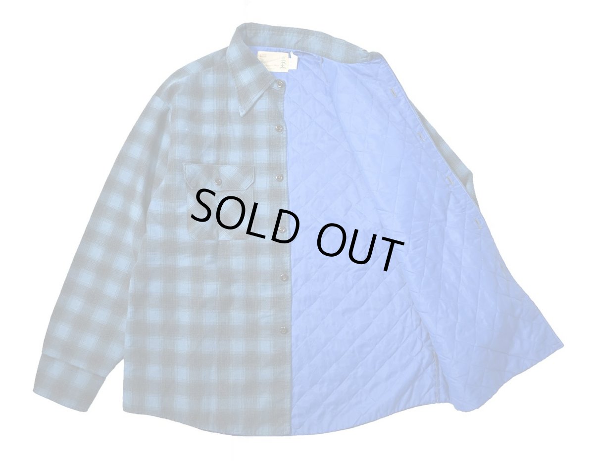 画像4: 70-80s Used Sears Fieldmaster Quilt Lined Ombre Check Flannel Shirt (4)