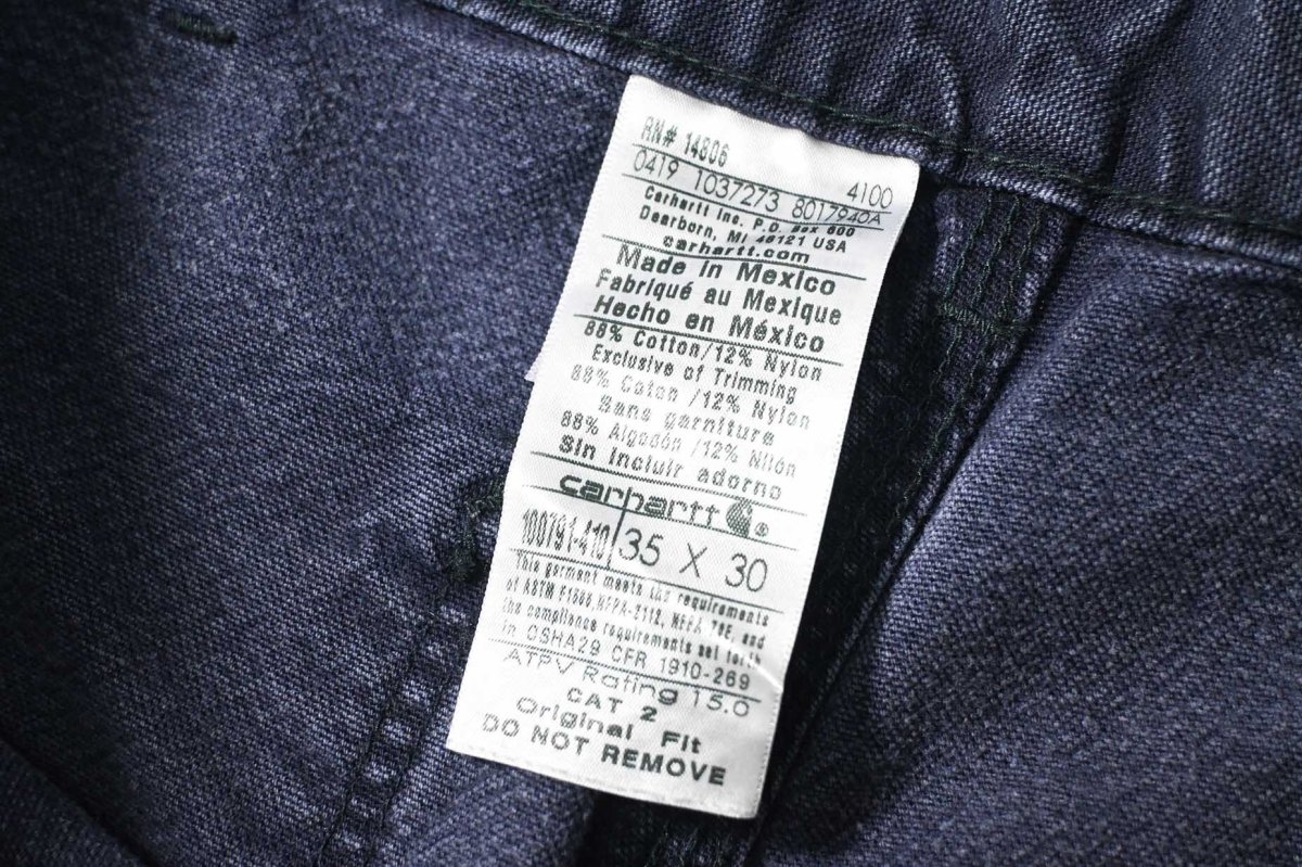 画像6: Used Carhartt FR Duck Carpenter Pants Navy カーハート (6)