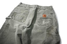 画像4: Used Carhartt Duck Carpenter Pants Moss カーハート (4)