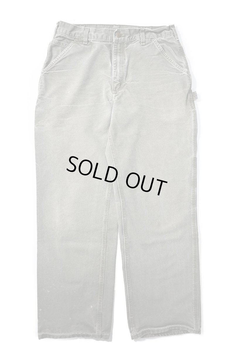 画像1: Used Carhartt Duck Carpenter Pants Moss カーハート (1)