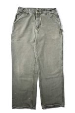 画像1: Used Carhartt Duck Carpenter Pants Moss カーハート (1)