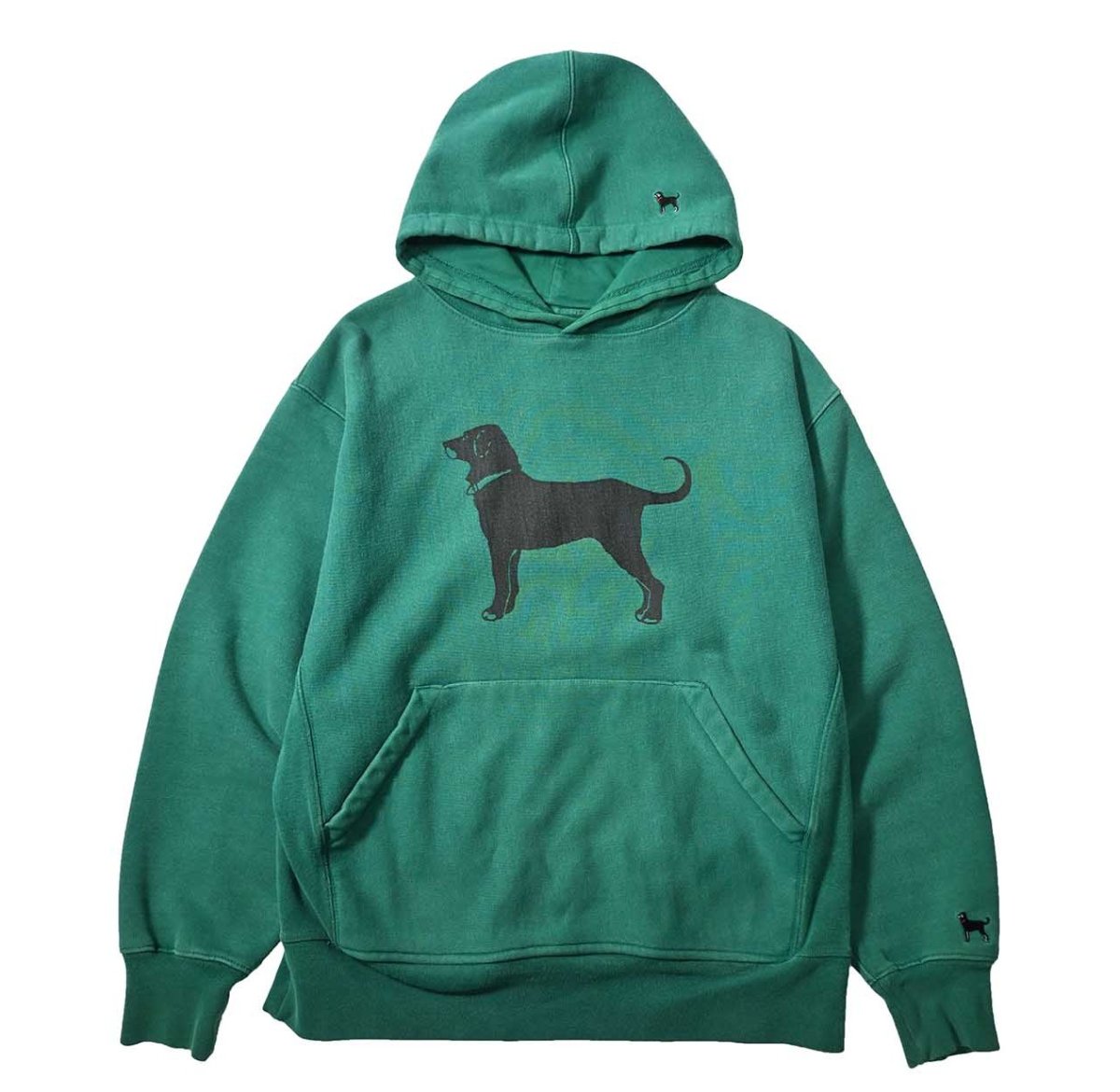 画像1: Used The Black Dog Sweat Hoodie Green (1)