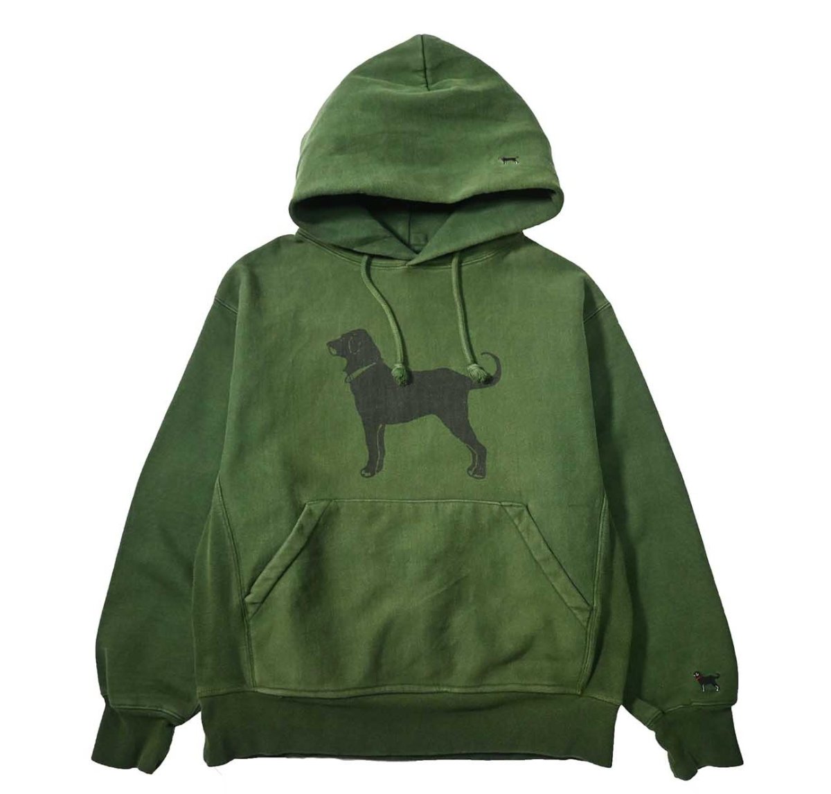 画像1: Used The Black Dog Sweat Hoodie Green (1)