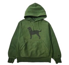 画像1: Used The Black Dog Sweat Hoodie Green (1)