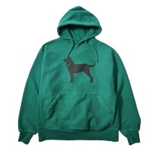 画像1: Used The Black Dog Sweat Hoodie Green (1)