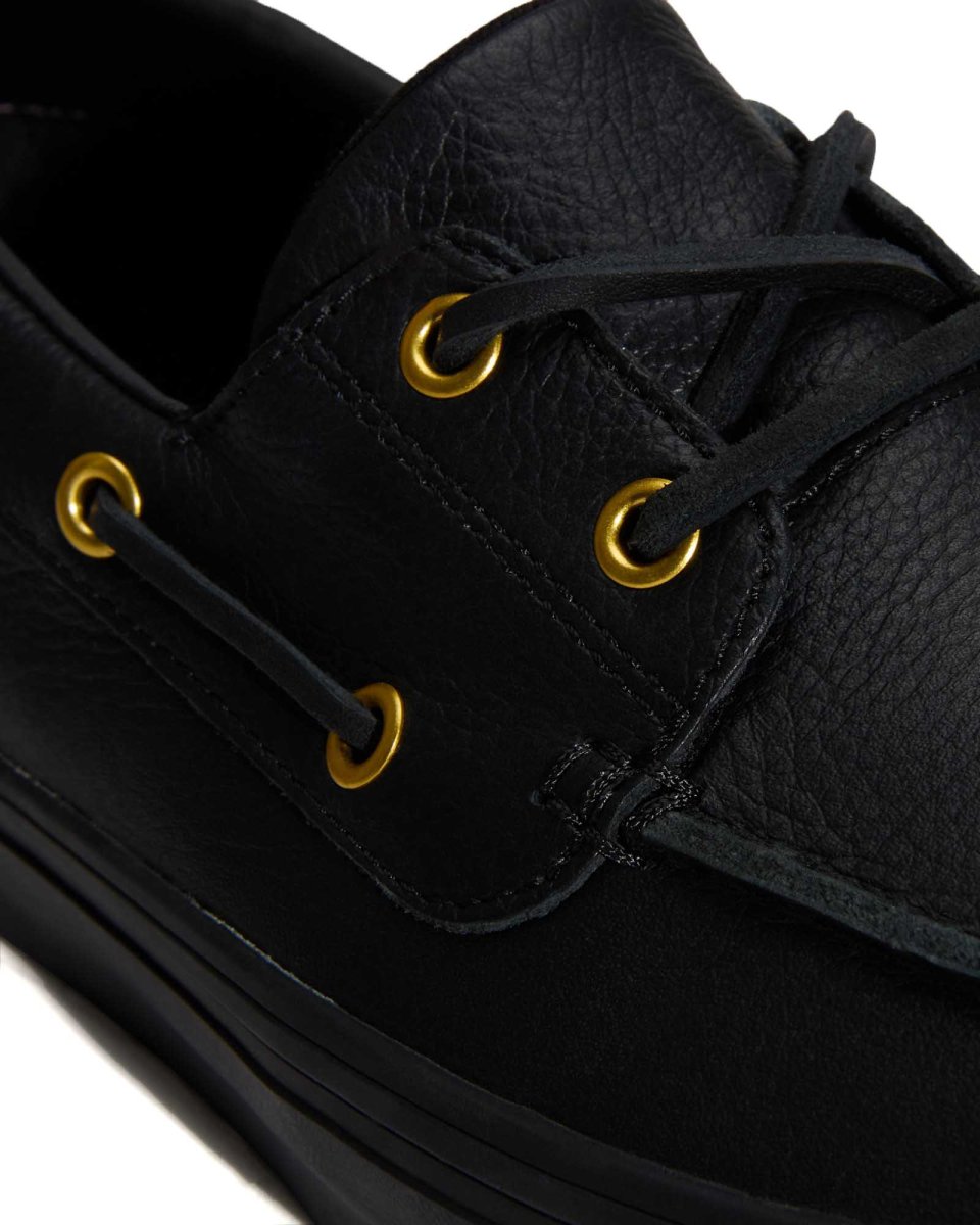 画像5: VANS 2-Eyelet Boat Shoe Leather Black バンズ　 (5)
