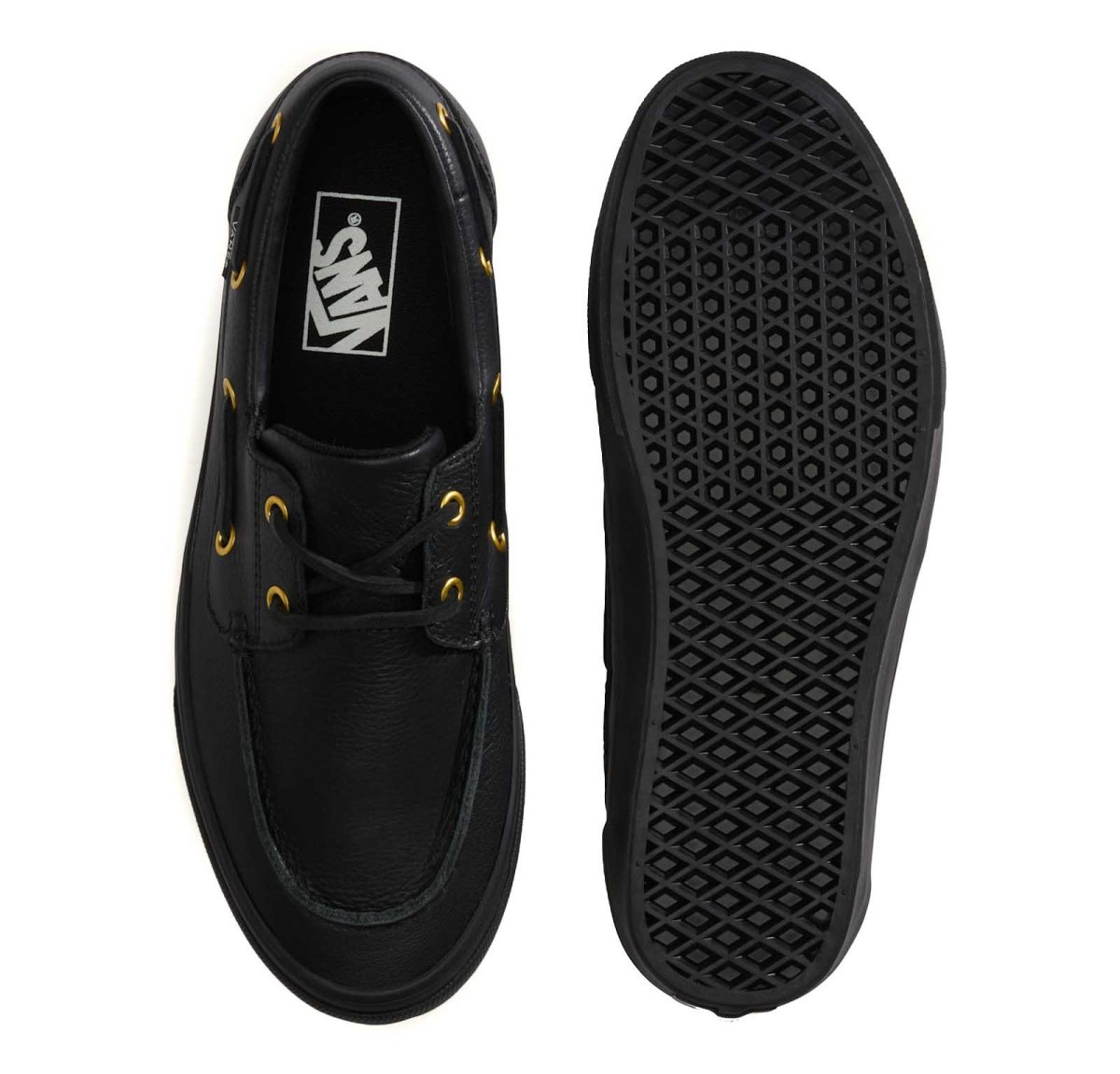 画像3: VANS 2-Eyelet Boat Shoe Leather Black バンズ　 (3)