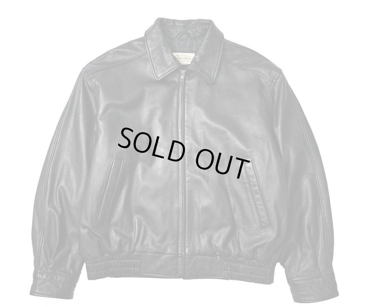 画像1: 90s Used St John's Bay Leather Jacket Black (1)