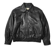 画像1: 90s Used St John's Bay Leather Jacket Black (1)