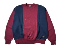 画像1: 90s Used Russell Athletic Blank Sweat Shirt Burgundy/Navy made in USA (1)