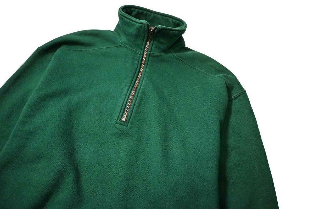 画像2: 90s Used L.L.Bean × Russell Athletic Blank Quarter Zip Sweat Shirt Green made in USA (2)