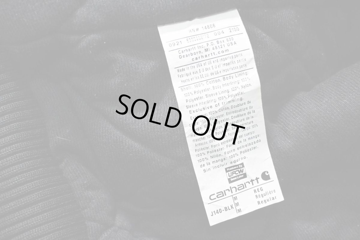 画像6: Used Carhartt Quilted Flannel Lined Active Jacket Black made in USA (6)