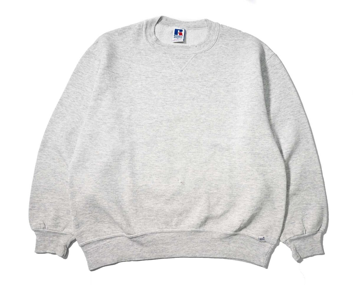 画像1: 90s Used Russell Athletic Blank Sweat Shirt Ash made in USA (1)