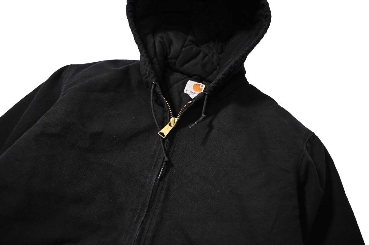 画像2: Used Carhartt Quilted Flannel Lined Active Jacket Black made in USA (2)