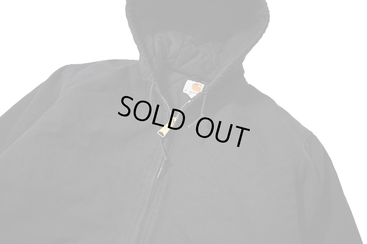 画像2: Used Carhartt Quilted Flannel Lined Active Jacket Black made in USA (2)