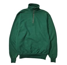 画像1: 90s Used L.L.Bean × Russell Athletic Blank Quarter Zip Sweat Shirt Green made in USA (1)