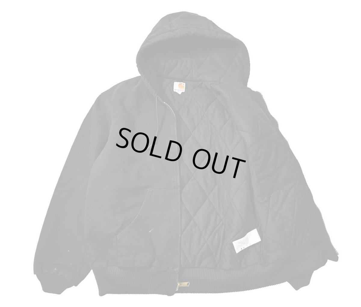 画像4: Used Carhartt Quilted Flannel Lined Active Jacket Black made in USA (4)