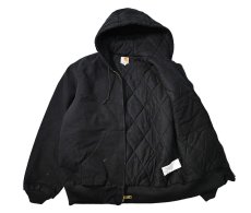 画像4: Used Carhartt Quilted Flannel Lined Active Jacket Black made in USA (4)