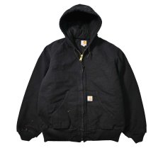 画像1: Used Carhartt Quilted Flannel Lined Active Jacket Black made in USA (1)