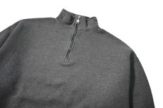 画像2: 90s Used Russell Athletic Blank Quarter Zip Sweat Shirt Charcoal (2)