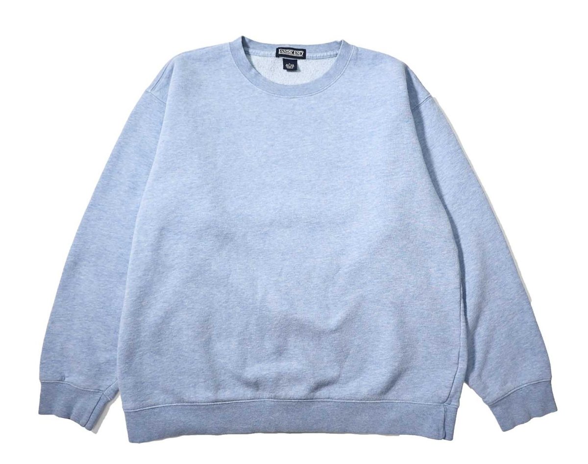 画像1: 90s Used Lands' End Blank Sweat Shirt Sax (1)