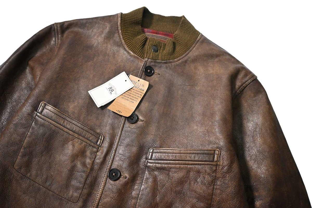 画像3: RRL Leather Car Coat ラルフローレン (3)