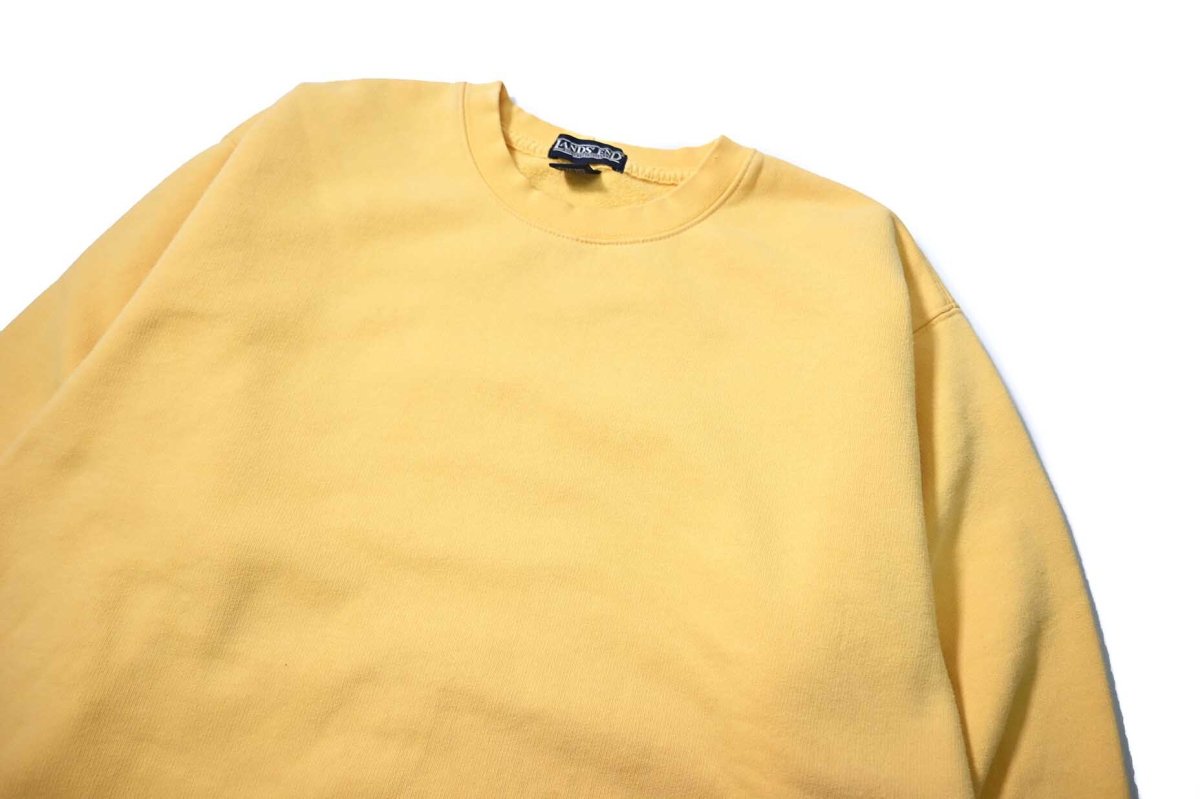 画像2: 90s Used Lands' End Blank Sweat Shirt Yellow (2)