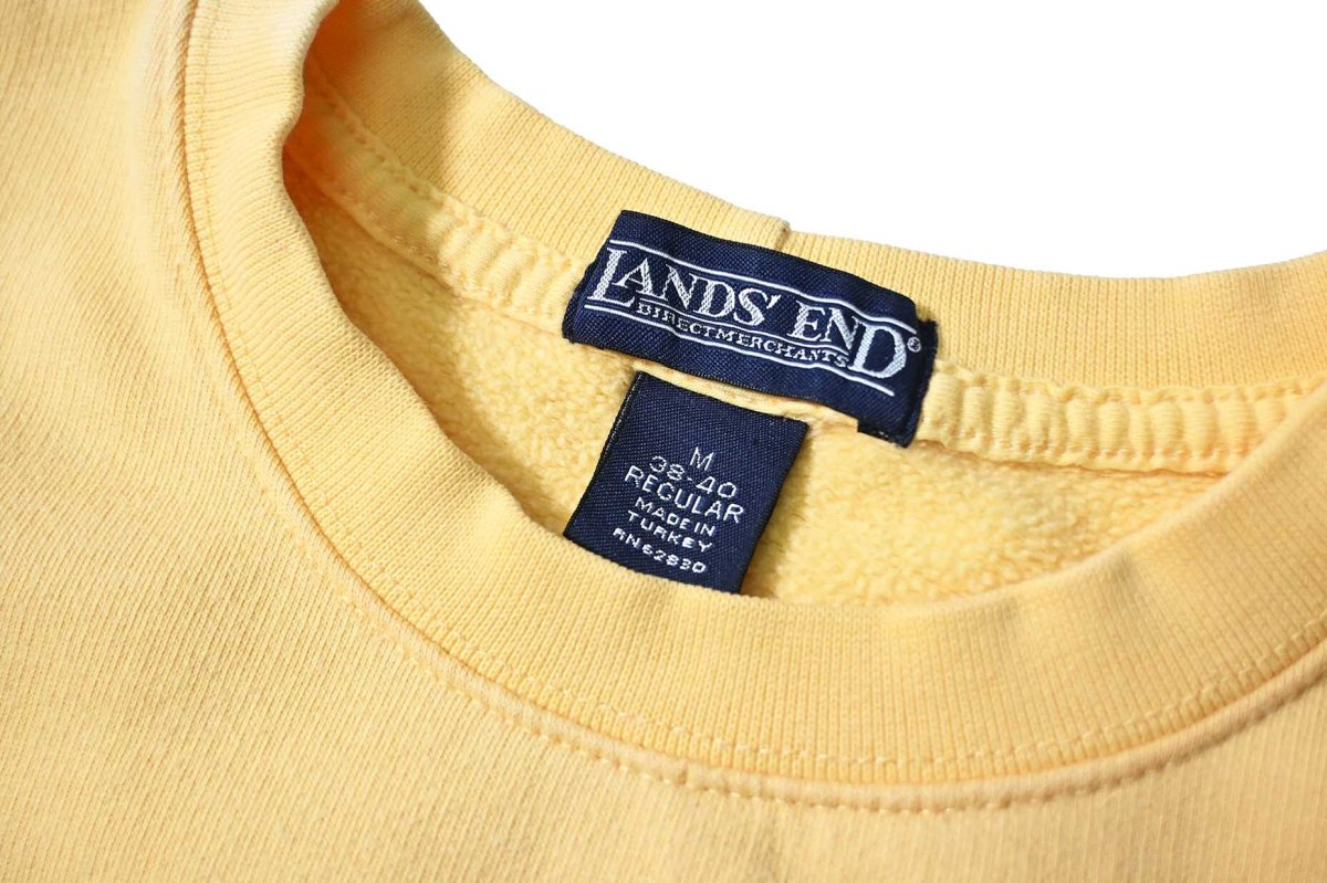 画像4: 90s Used Lands' End Blank Sweat Shirt Yellow (4)