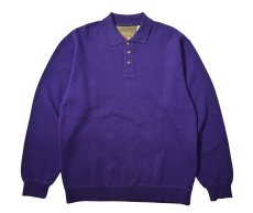 画像1: 00s Used Orvis Blank Sweat Polo Purple (1)