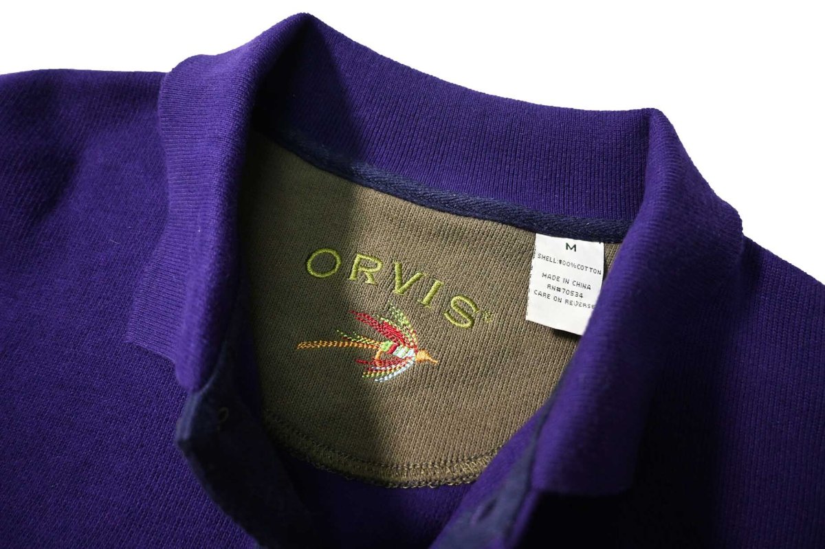 画像4: 00s Used Orvis Blank Sweat Polo Purple (4)
