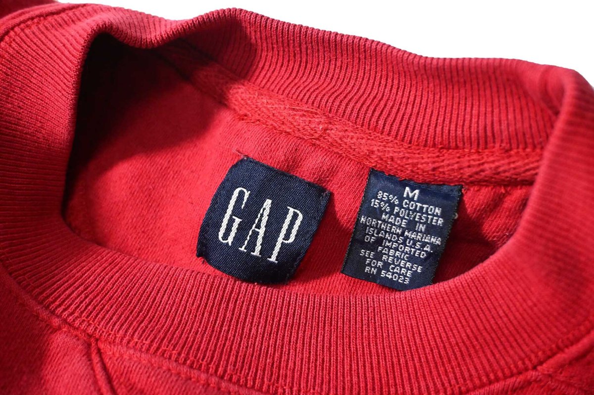 画像4: 90s Used Gap Raglan Sleeve Blank Sweat Shirt Red (4)