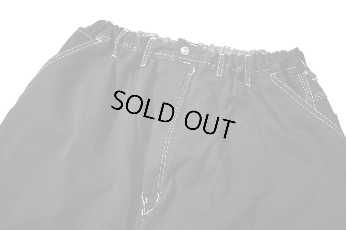 画像2: Deadstock Universal Overall Customized Double Front Big Painter Pants Dyed Black (2)