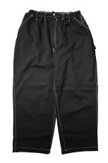 画像1: Deadstock Universal Overall Customized Double Front Big Painter Pants Dyed Black (1)