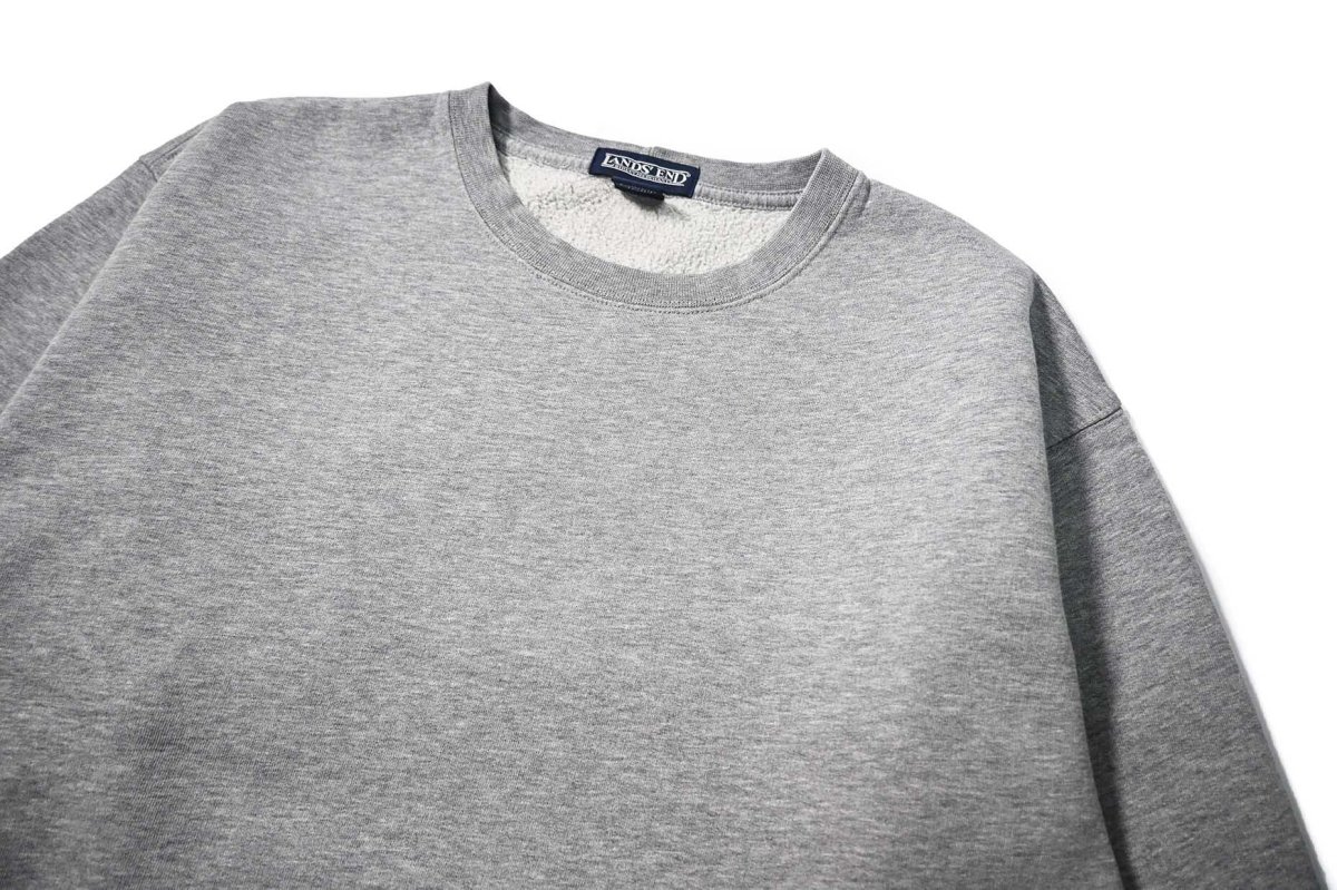 画像2: 90s Used Lands' End Blank Sweat Shirt Grey (2)