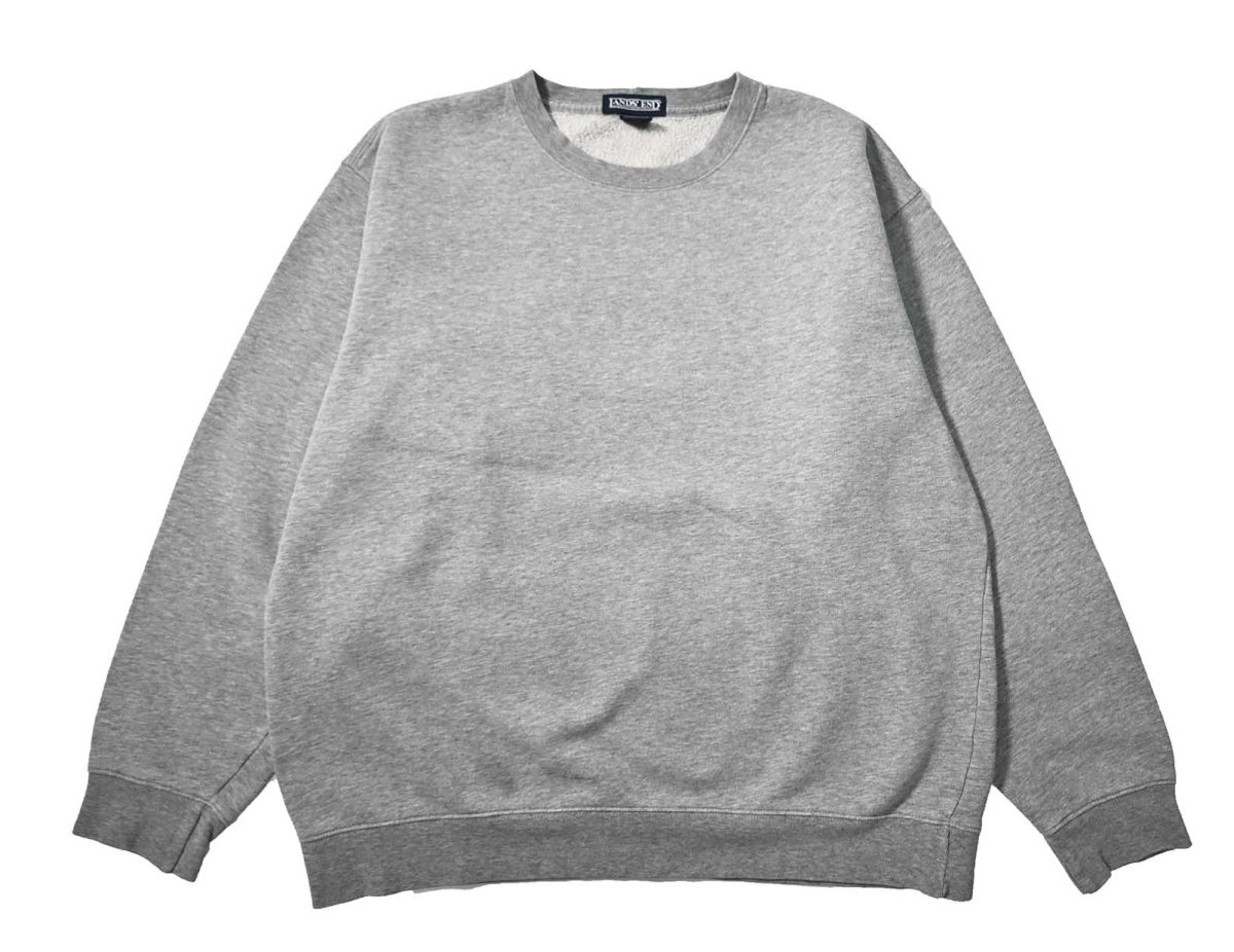 画像1: 90s Used Lands' End Blank Sweat Shirt Grey (1)