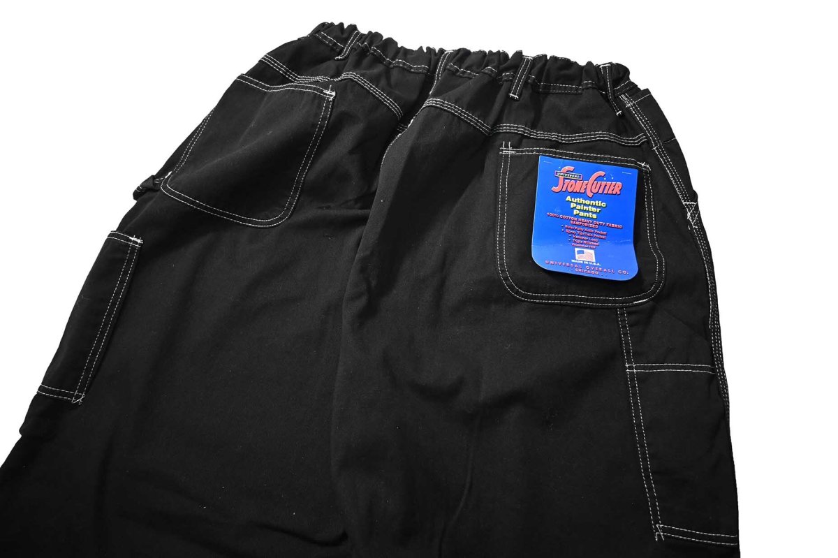 画像4: Deadstock Universal Overall Customized Double Front Big Painter Pants Dyed Black (4)