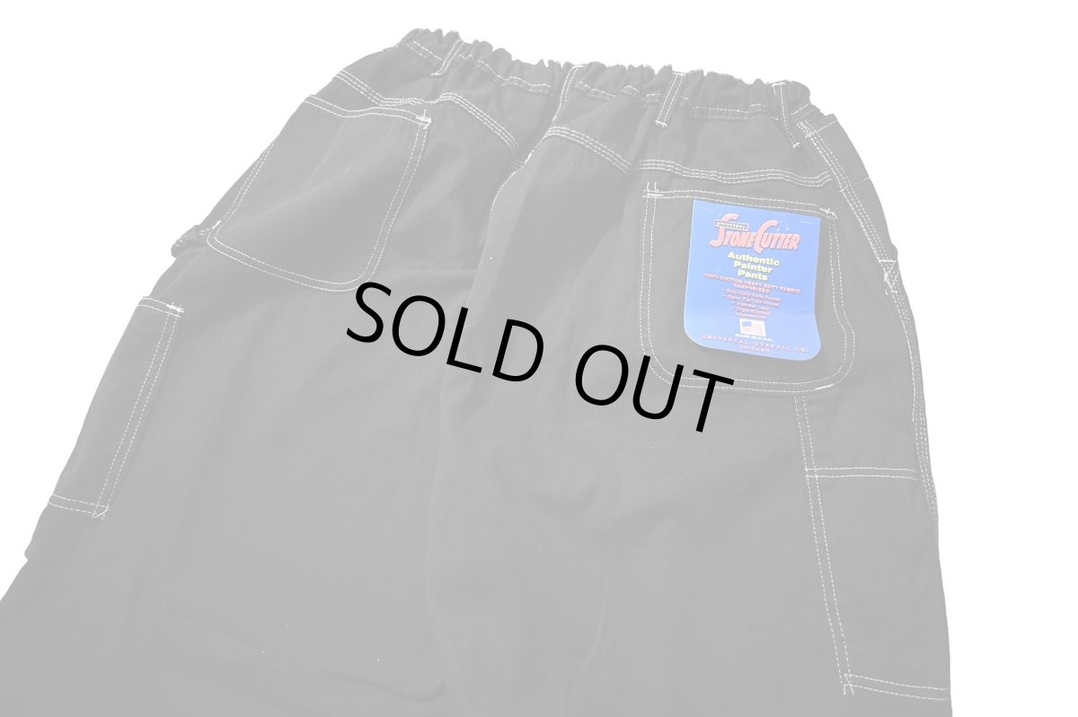 画像4: Deadstock Universal Overall Customized Double Front Big Painter Pants Dyed Black (4)