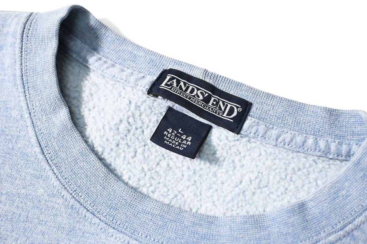 画像4: 90s Used Lands' End Blank Sweat Shirt Sax (4)