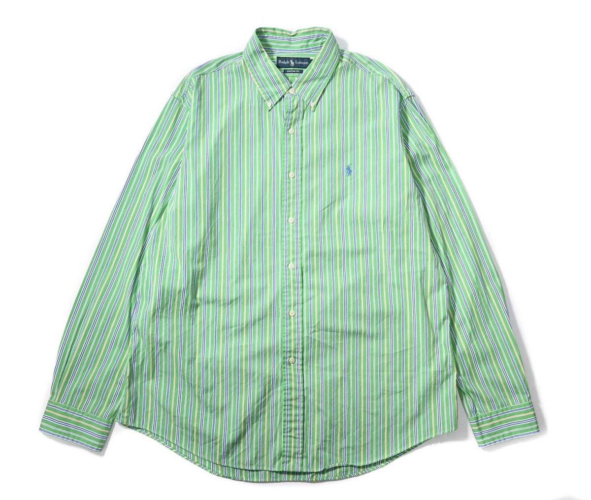 画像1: 90s Used Ralph Lauren Stripe B/D Shirt "Custom Fit" (1)