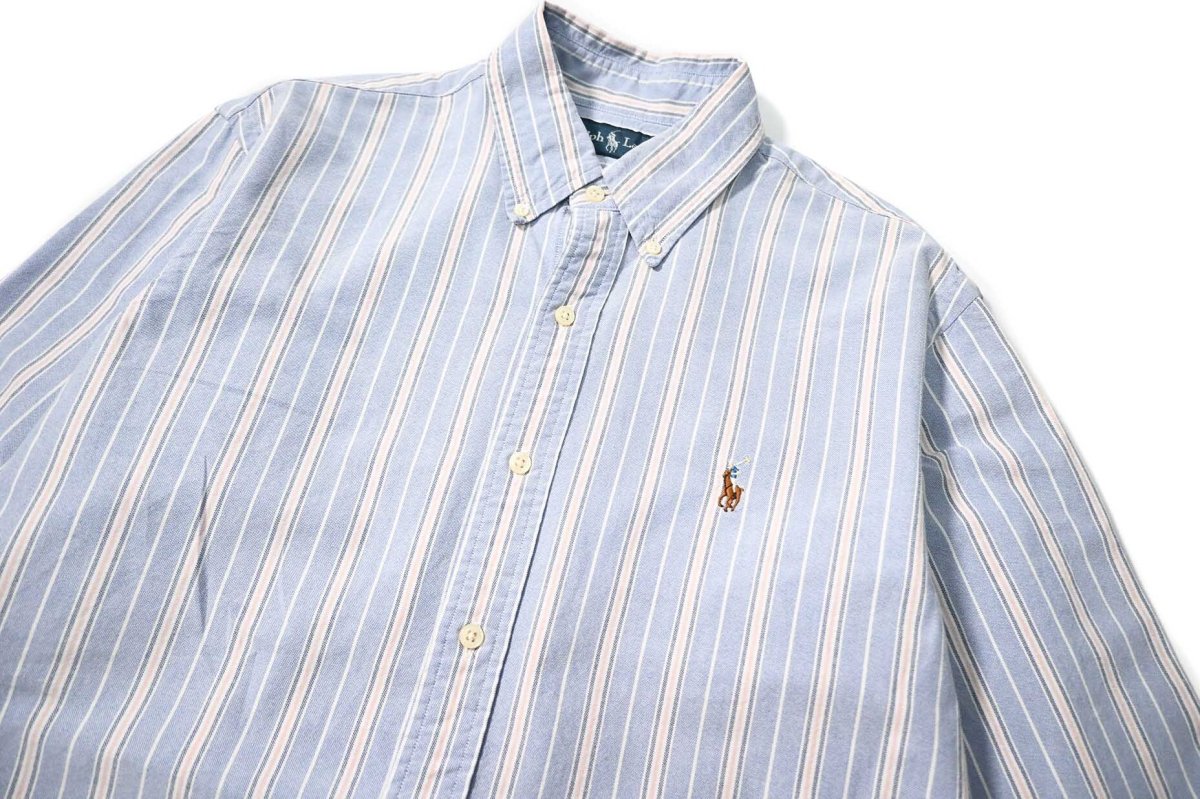 画像2: Used Ralph Lauren Stripe B/D Shirt (2)