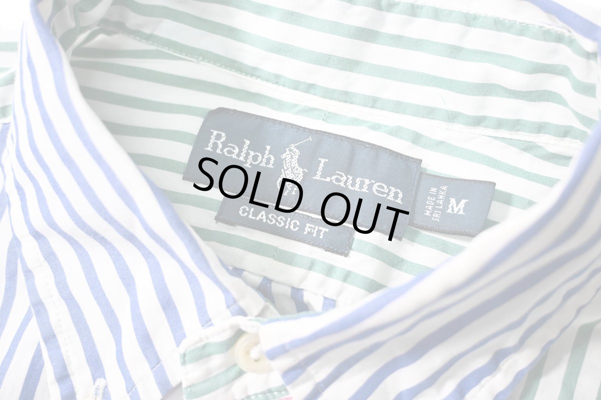 画像5: 90s Used Ralph Lauren Crazy Pattern Stripe B/D Shirt "Classic Fit" (5)