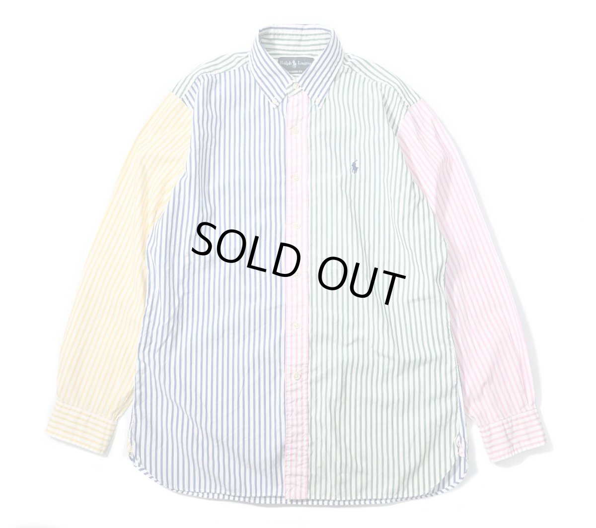 画像1: 90s Used Ralph Lauren Crazy Pattern Stripe B/D Shirt "Classic Fit" (1)
