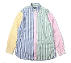 画像1: 90s Used Ralph Lauren Crazy Pattern Stripe B/D Shirt "Classic Fit" (1)