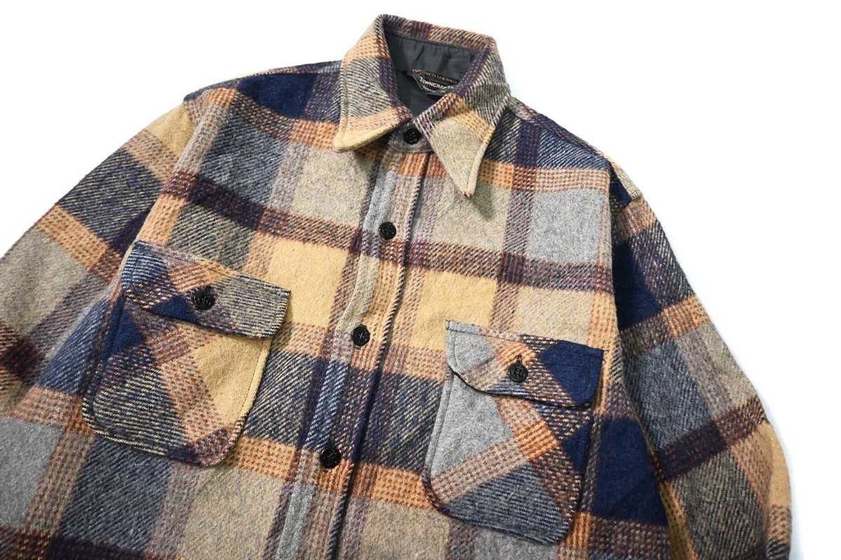 画像2: 70s Used Towncraft Wool Shirt Jacket (2)